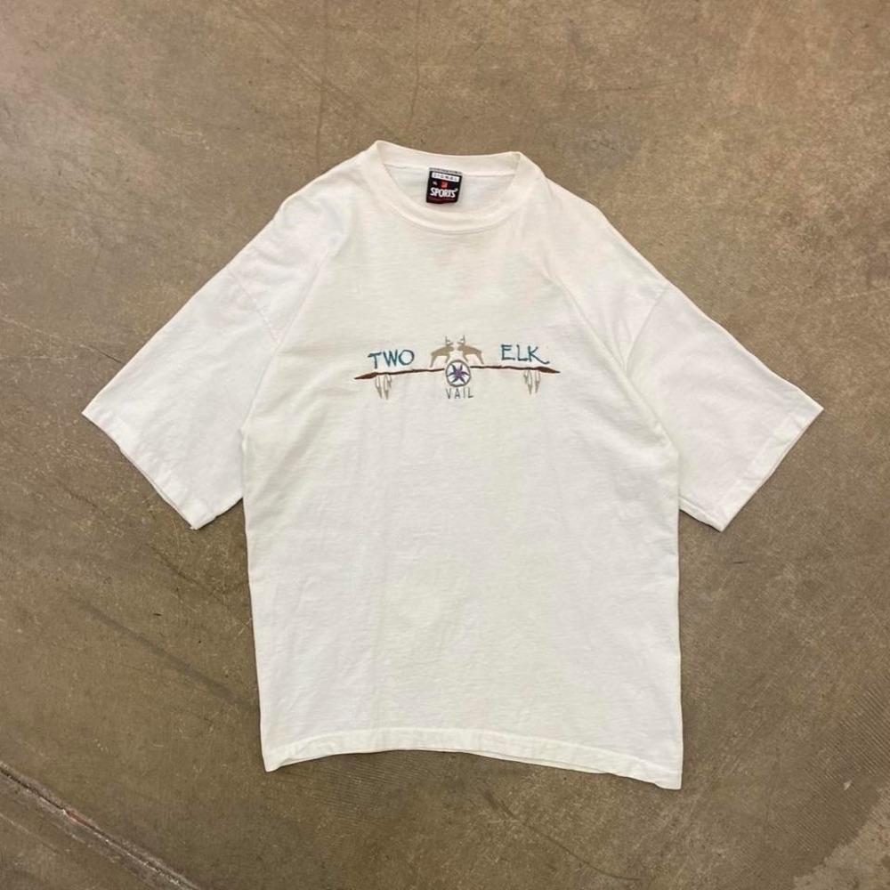 Vintage 90s Signal Sports Vail Colorado Ski Elk Nature Destination Shirt Size XL